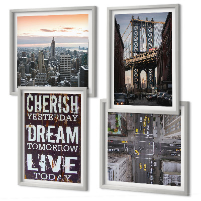Set om 4 tavlor Citat om New Yorks landskap