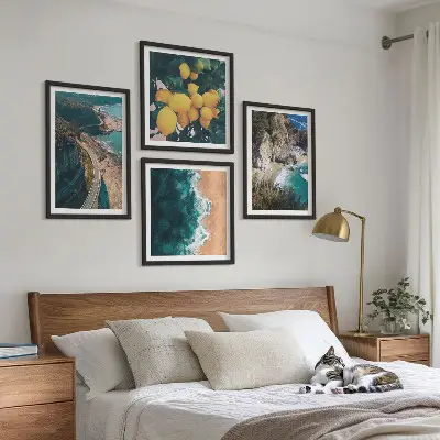Tavelset Havsstrand citroner berg set om 4 tavlor