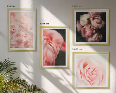 Tavla med flamingomotiv i pastellrosa nyans