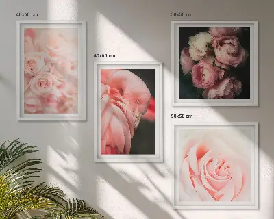 Tavla med flamingomotiv i pastellrosa nyans