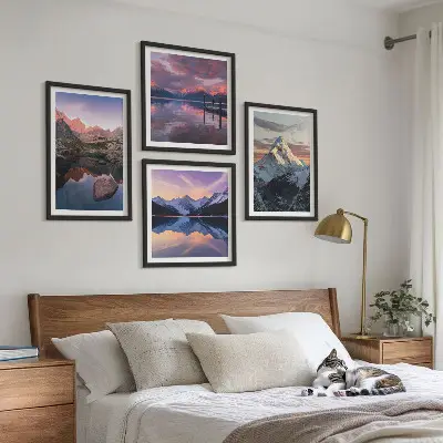 Bergslandskap set om 4 tavlor