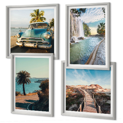 Set om 4 tavlor semesterpalmer vattenfall