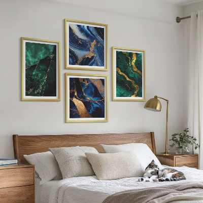 Tavelvägg med 4 tavlor Eleganta mönster på stenar