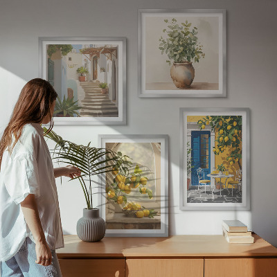 Tavelvägg med 4 tavlor Citronstadens arkitektur