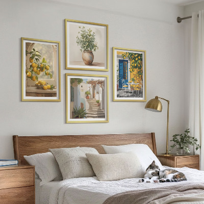 Tavelvägg med 4 tavlor Citronstadens arkitektur