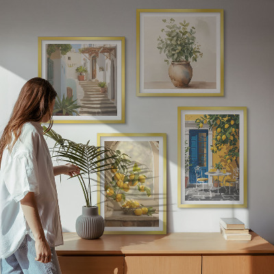 Tavelvägg med 4 tavlor Citronstadens arkitektur