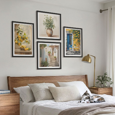 Tavelvägg med 4 tavlor Citronstadens arkitektur