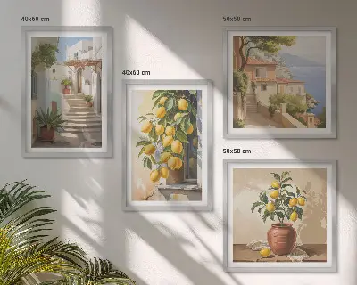 Citrongatorna, havsutsikt set om 4 tavlor