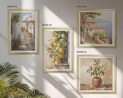 Citrongatorna, havsutsikt set om 4 tavlor