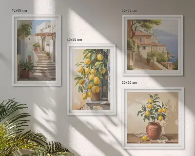 Citrongatorna, havsutsikt set om 4 tavlor