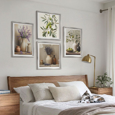 Tavelvägg med 4 tavlor Blommor i vasdekorationer
