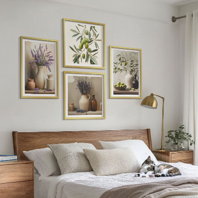 Tavelvägg med 4 tavlor Blommor i vasdekorationer