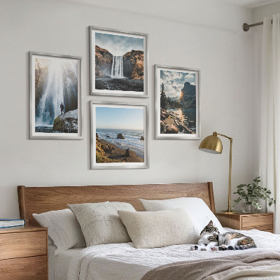 Tavelvägg ovanför soffa Vattenfall berg landskap natur