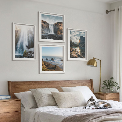 Tavelvägg ovanför soffa Vattenfall berg landskap natur