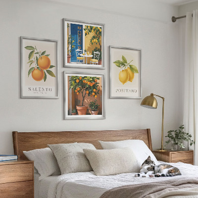 Set om 4 tavlor Amalfi citroner och apelsiner
