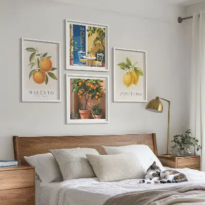 Amalfi citroner och apelsiner set om 4 tavlor
