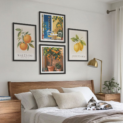 Set om 4 tavlor Amalfi citroner och apelsiner