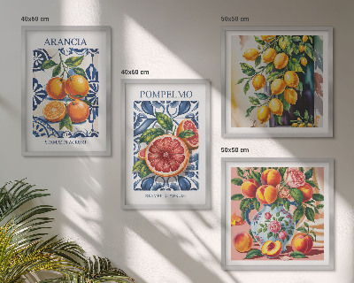 Set om 4 tavlor Italienska citrusmodeposters