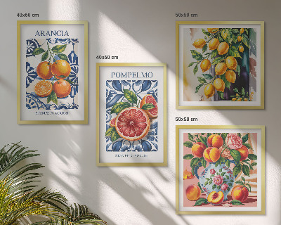Set om 4 tavlor Italienska citrusmodeposters