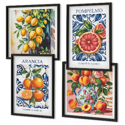 Set om 4 tavlor Italienska citrusmodeposters