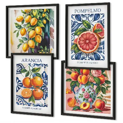 Italienska citrusmodeposters set om 4 tavlor