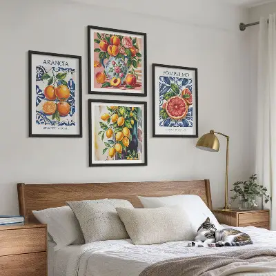 Italienska citrusmodeposters set om 4 tavlor