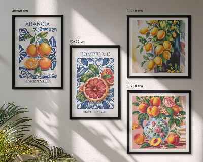 Set om 4 tavlor Italienska citrusmodeposters