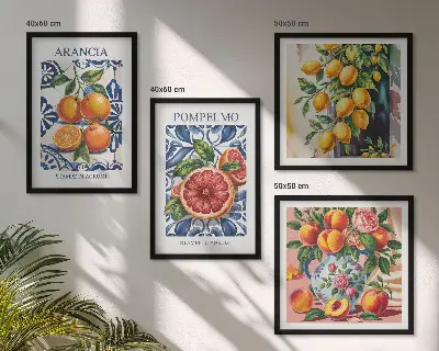 Italienska citrusmodeposters set om 4 tavlor