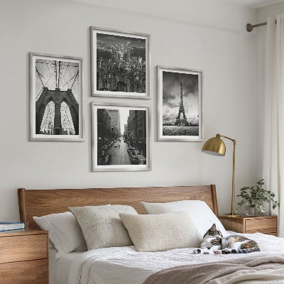 Set om 4 tavlor Monokromatiska brotorn