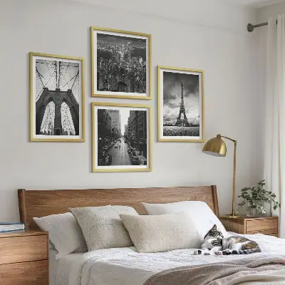 Monokromatiska brotorn set om 4 tavlor