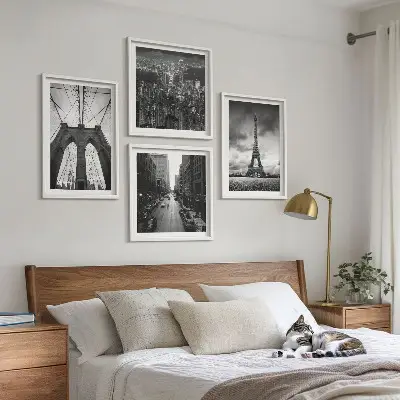 Monokromatiska brotorn set om 4 tavlor