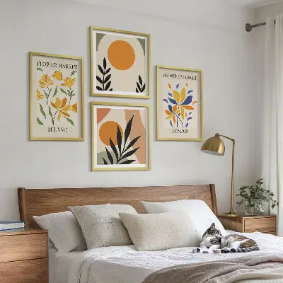 Blommiga posters Paris Milano set om 4 tavlor