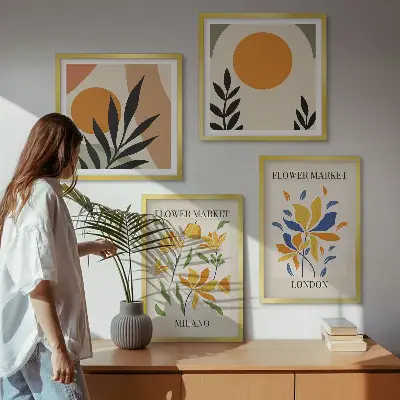 Blommiga posters Paris Milano set om 4 tavlor