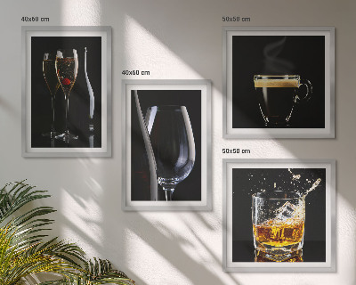 Set om 4 tavlor Whisky vin champagne kaffe alkohol