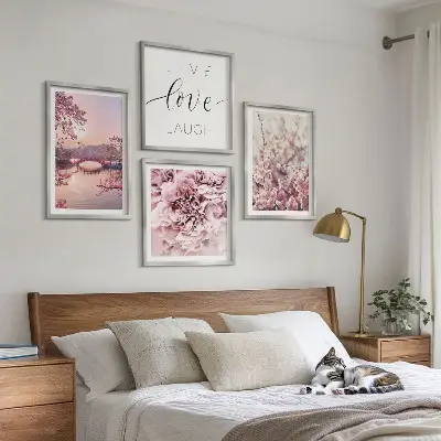 Blomsterbron Livsinspiration tavelvägg för placering ovanför soffa