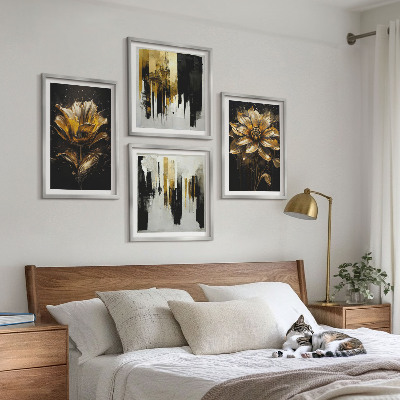 Set om 4 tavlor Snygga moderna blommor