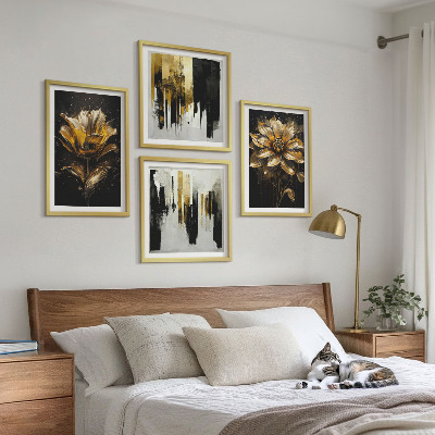 Set om 4 tavlor Snygga moderna blommor