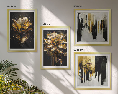 Set om 4 tavlor Snygga moderna blommor