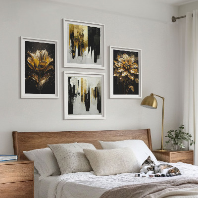 Set om 4 tavlor Snygga moderna blommor