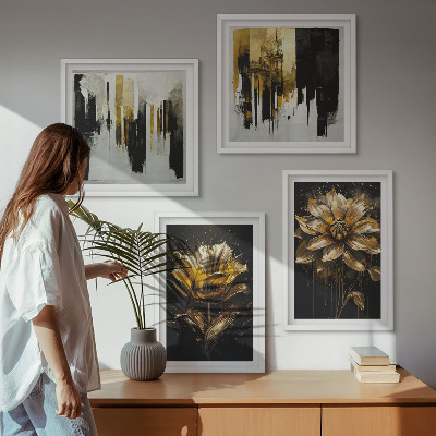 Set om 4 tavlor Snygga moderna blommor