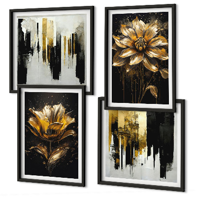 Set om 4 tavlor Snygga moderna blommor