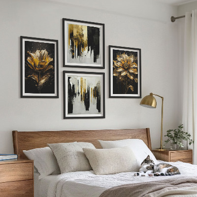 Set om 4 tavlor Snygga moderna blommor