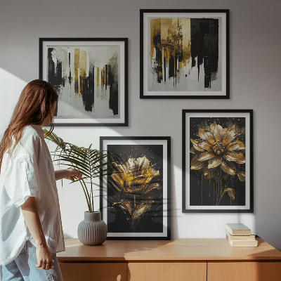 Set om 4 tavlor Snygga moderna blommor