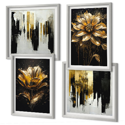 Set om 4 tavlor Snygga moderna blommor