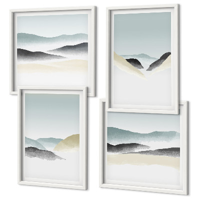 Tavelvägg ovanför soffa Berg minimalistiska pasteller