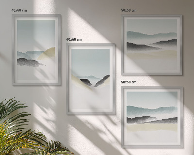 Tavelvägg ovanför soffa Berg minimalistiska pasteller