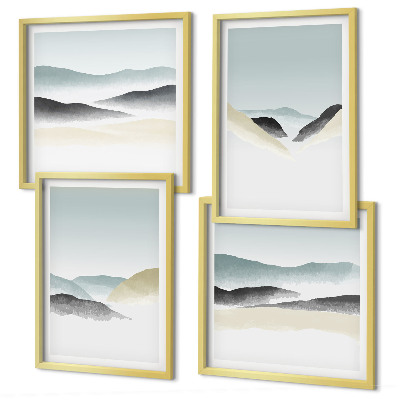Tavelvägg ovanför soffa Berg minimalistiska pasteller