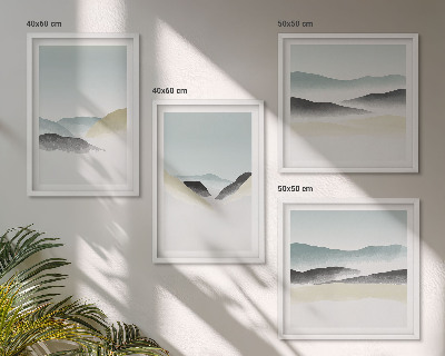 Tavelvägg ovanför soffa Berg minimalistiska pasteller