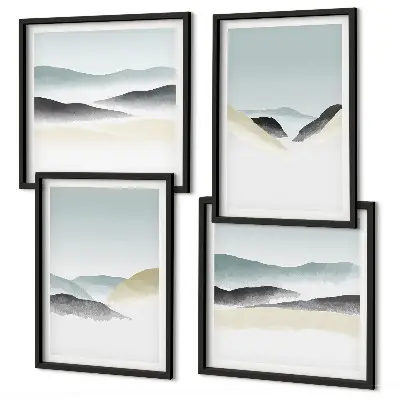 Tavelvägg berg med minimalistiska pastellfärger