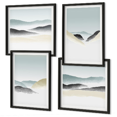 Tavelvägg ovanför soffa Berg minimalistiska pasteller